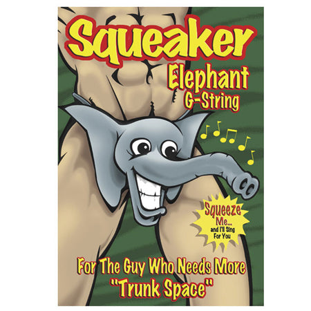 Male Power Squeaker Elephant G-String Black O/S
