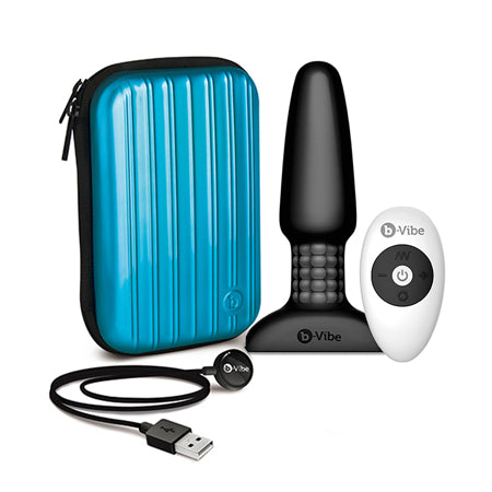 b-Vibe Rimming 2 Rotating and Vibrating Remote Control Plug Black