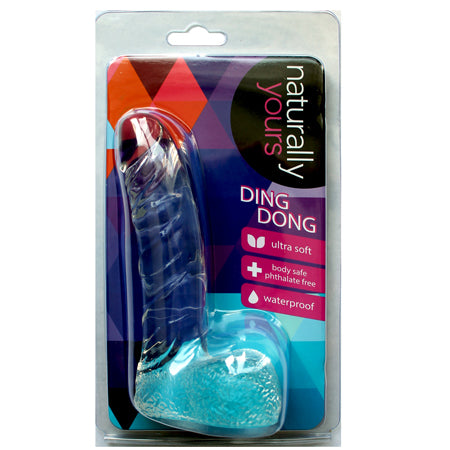 Naturally Yours Ding Dong Realistic 5.5 in. Dildo with Balls Clear
