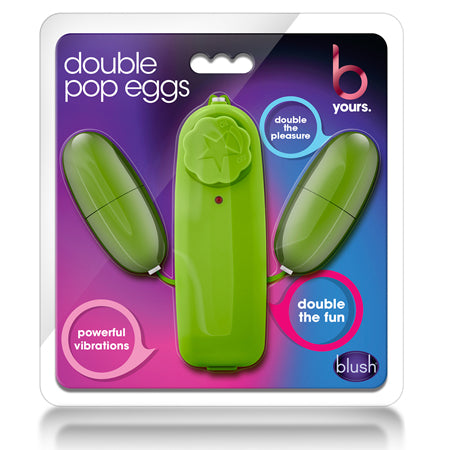 B Yours Double Pop Eggs Remote-Controlled Dual Bullet Vibrator Lime