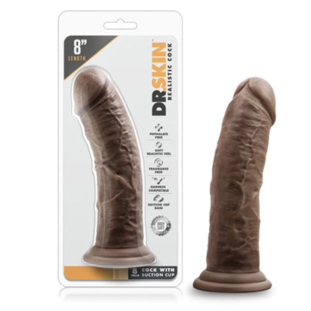 Dr. Skin Realistic 8 in. Dildo Brown