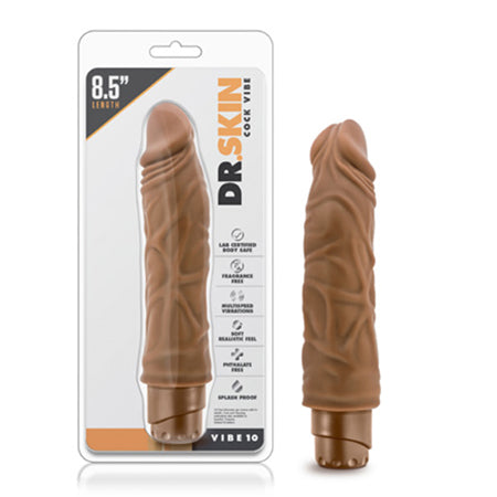 Dr. Skin Vibe 10 Realistic 8.5 in. Vibrating Dildo Tan