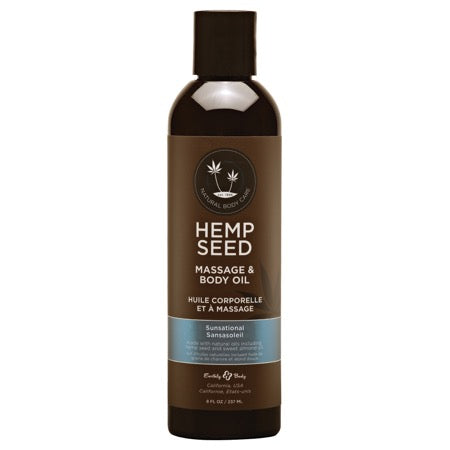 Earthly Body Hemp Massage Oil Sunsational 8 oz.