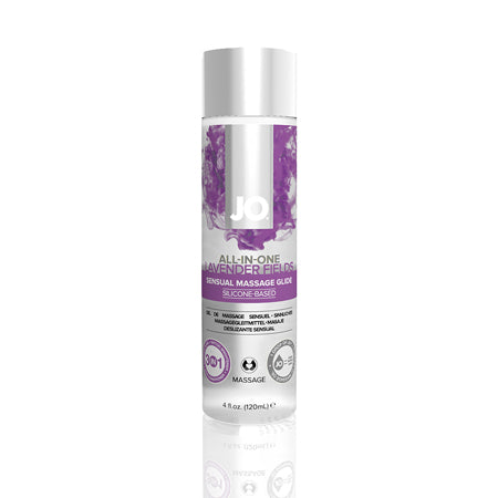 JO All-In-One Massage Glide - Lavendar (Silicone-Based) 4 fl oz - 120 ml