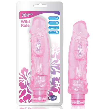 Naturally Yours Wild Ride Realistic 9 in. Vibrating Dildo Pink