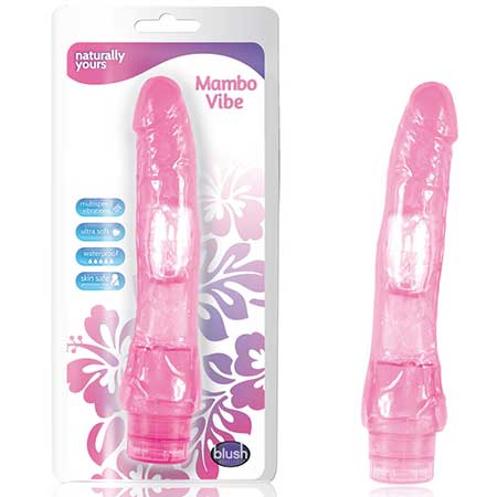 Naturally Yours Mambo Vibe Realistic 9 in. Vibrating Dildo Pink
