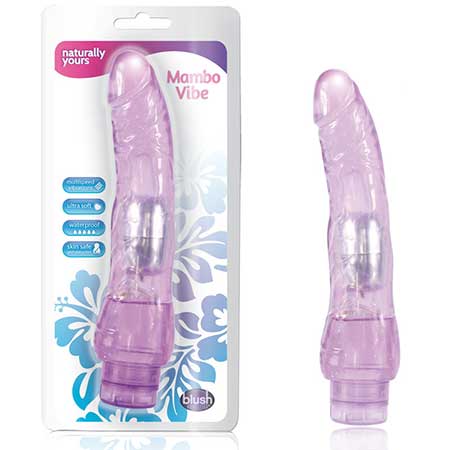 Naturally Yours Mambo Vibe Realistic 9 in. Vibrating Dildo Purple