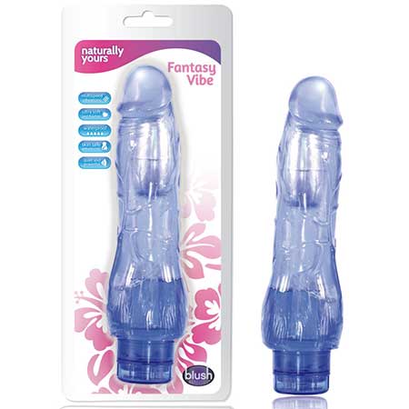 Naturally Yours Fantasy Vibe Realistic 8.5 in. Vibrating Dildo Blue