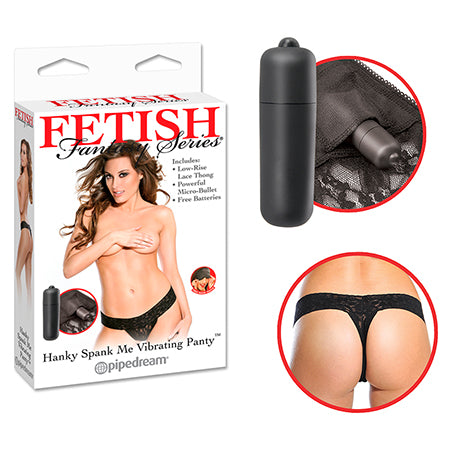 Fetish Fantasy Hanky Spank Me Vibrating Panties Black