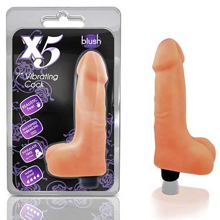 X5 Plus Realistic 7 in. Vibrating Dildo Beige