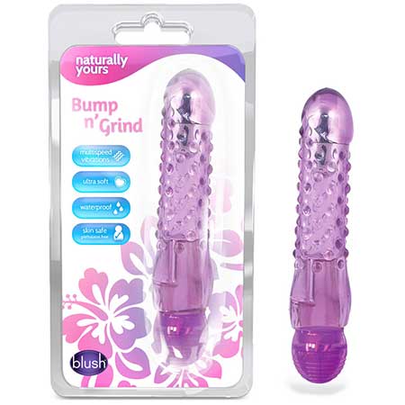 Naturally Yours Bump n' Grind Textured Slimline Vibrator Purple