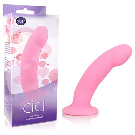 Luxe Cici 6.5 in. Curved Silicone Dildo Pink