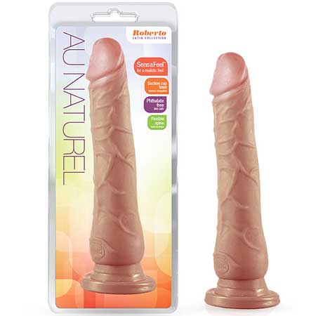 Au Naturel Roberto 9.5 in. Posable Dual Density Dildo Tan