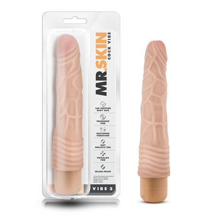 Dr. Skin Vibe 2 Realistic 9 in. Vibrating Dildo Beige