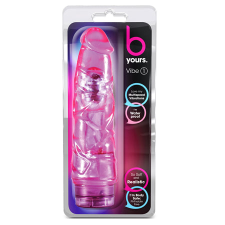 B Yours Vibe 1 Realistic 9 in. Vibrating Dildo Pink