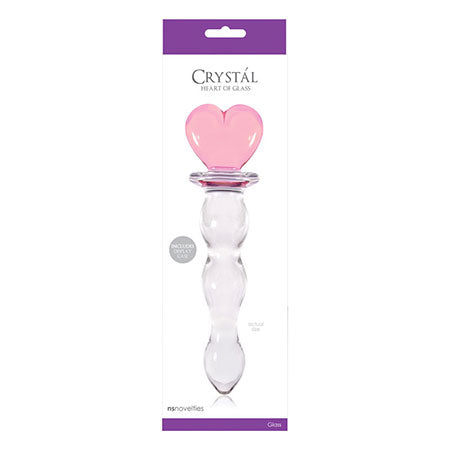 Crystal Heart of Glass 6 in. Glass Dildo Pink/Clear