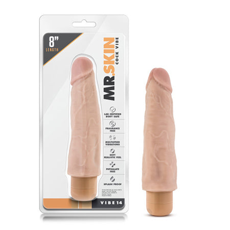 Dr. Skin Vibe 14 Realistic 8 in. Vibrating Dildo Beige