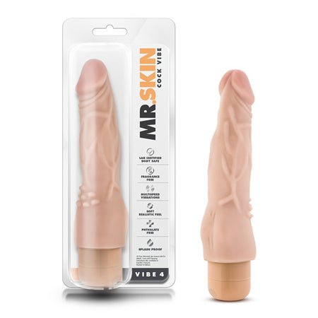 Dr. Skin Vibe 6 Realistic 8.75 in. Vibrating Dildo Beige