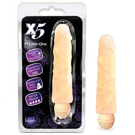 X5 Plus The Little One Realistic 6.75 in. Vibrating Dildo Beige