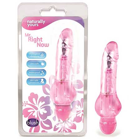 Naturally Yours Mr. Right Now Realistic 6.5 in. Vibrating Dildo Pink