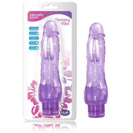 Naturally Yours Fantasy Vibe Realistic 8.5 in. Vibrating Dildo Purple