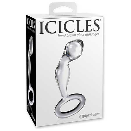 Icicles No. 46 Glass Prostate Massager 3.5 in. Clear