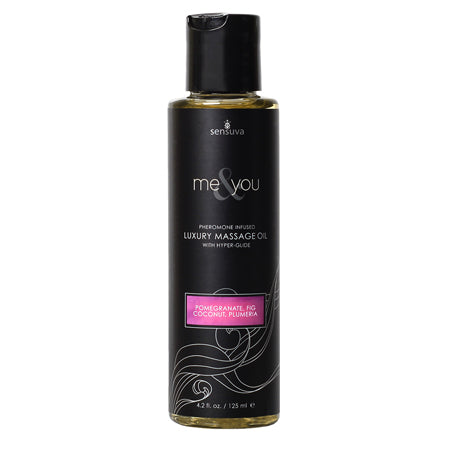 Me & You Massage Oil Pomegranate-Fig-Coconut-Plumeria 4.2oz Pheromone Infused Luxury Massage Oil with Hyperglide