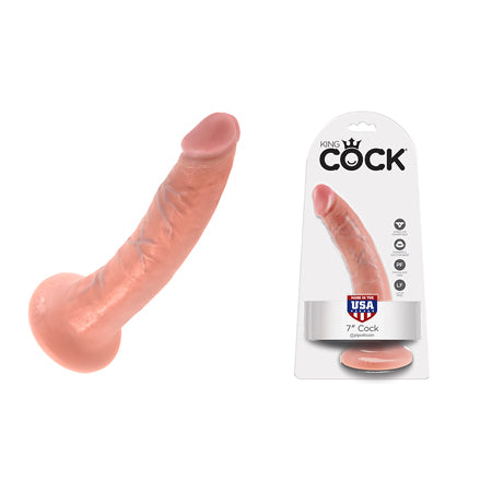 King Cock 7 in. Cock Realistic Dildo With Suction Cup Beige