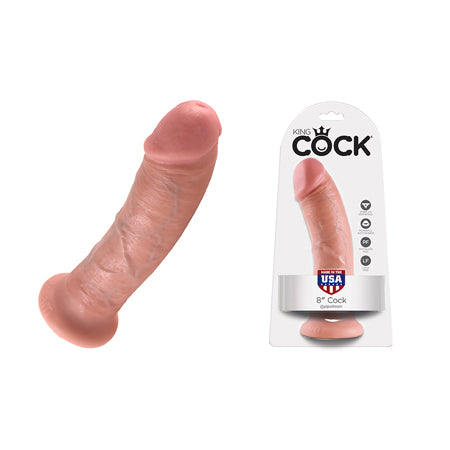 King Cock 8 in. Cock Realistic Dildo With Suction Cup Beige