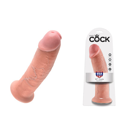 King Cock 10 in. Cock Realistic Dildo With Suction Cup Beige