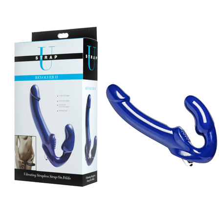 Strap U Revolver II Strapless Strap-On Dildo Blue