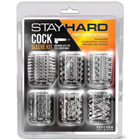 Stay Hard 6-Piece Cock Sleeve Kit Clear