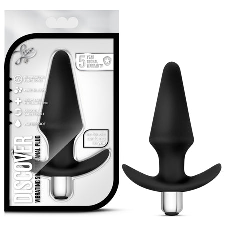 Luxe Discover Vibrating Silicone Anal Plug Black