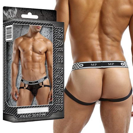 Male Power Peep Show Jock Ring Small-Medium (Black)