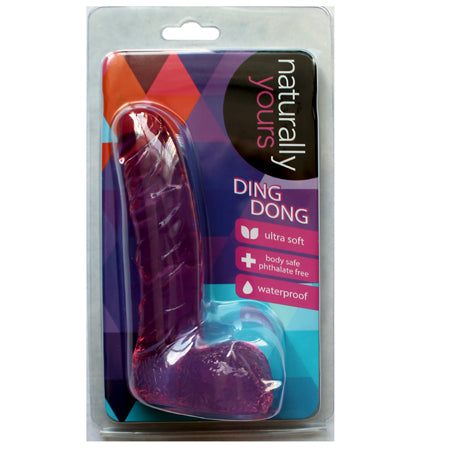 Naturally Yours Ding Dong Realistic 5.5 in. Dildo with Balls Pink