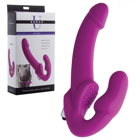 Strap U Evoke Vibrating Strapless Silicone Strap-On Dildo