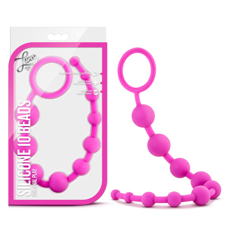 Luxe Silicone 10 Beads for Anal Play Pink