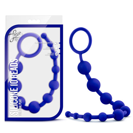 Luxe Silicone 10 Beads for Anal Play Indigo