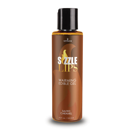 Sensuva Sizzle Lips Warming Edible Gel Salted Caramel 4.2 oz.