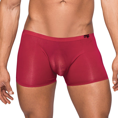 Male Power Seamless Sleek Sleek Short w-sheer pouch Wine Medium