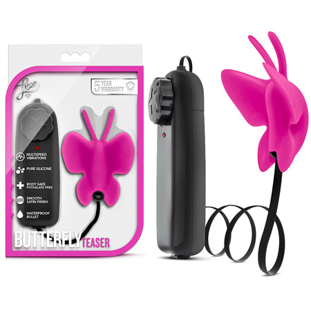 Luxe Butterfly Teaser Remote-Controlled Silicone Mini Vibrator Fuchsia
