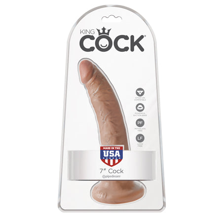 King Cock 7 in. Cock Realistic Dildo With Suction Cup Tan