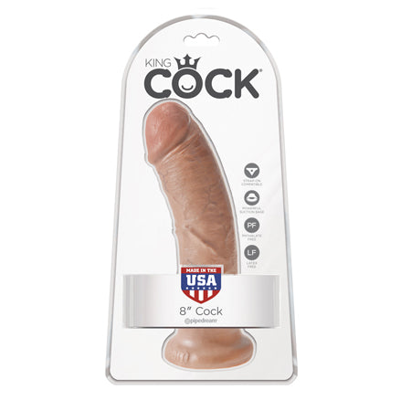 King Cock 8 in. Cock Realistic Dildo With Suction Cup Tan