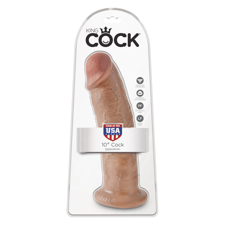 King Cock 10 in. Cock Realistic Dildo With Suction Cup Tan