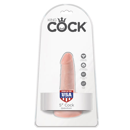 King Cock 5 in. Cock Realistic Dildo With Suction Cup Beige