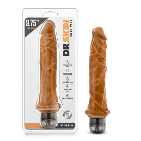 Dr. Skin Vibe 8 Realistic 9.75 in. Vibrating Dildo Tan