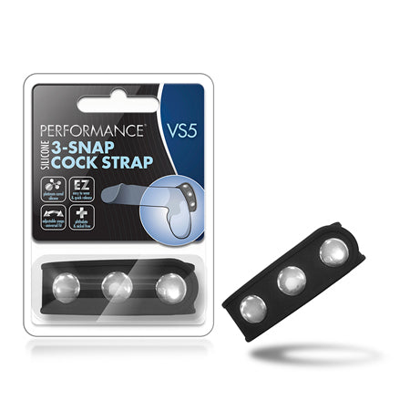Performance VS5 Silicone 3-Snap Cock Strap Black