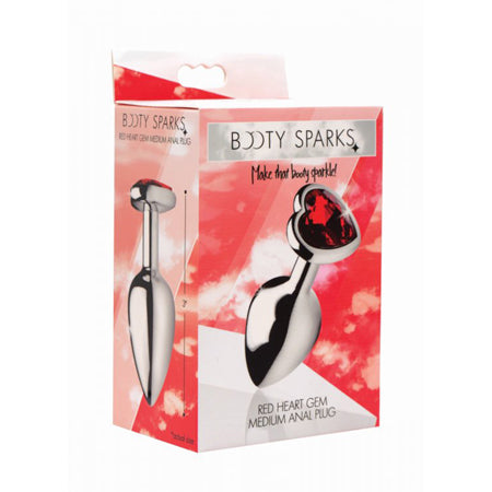 Booty Sparks Red Heart Gem Anal Plug Medium