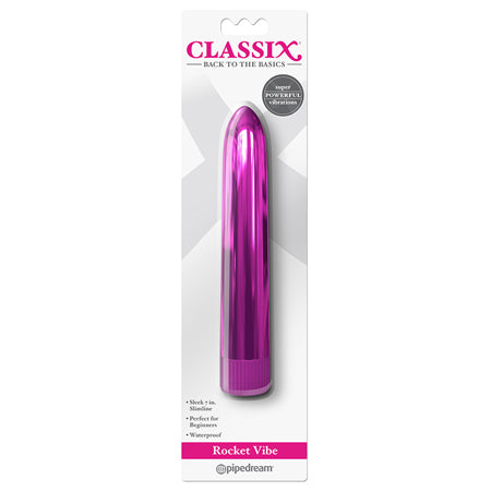 Classix Rocket Vibe 7 in. Slimline Vibrator Pink
