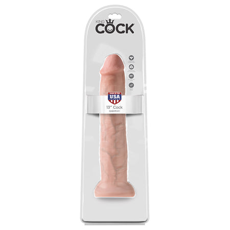 King Cock 13 in. Cock Realistic Dildo With Suction Cup Beige